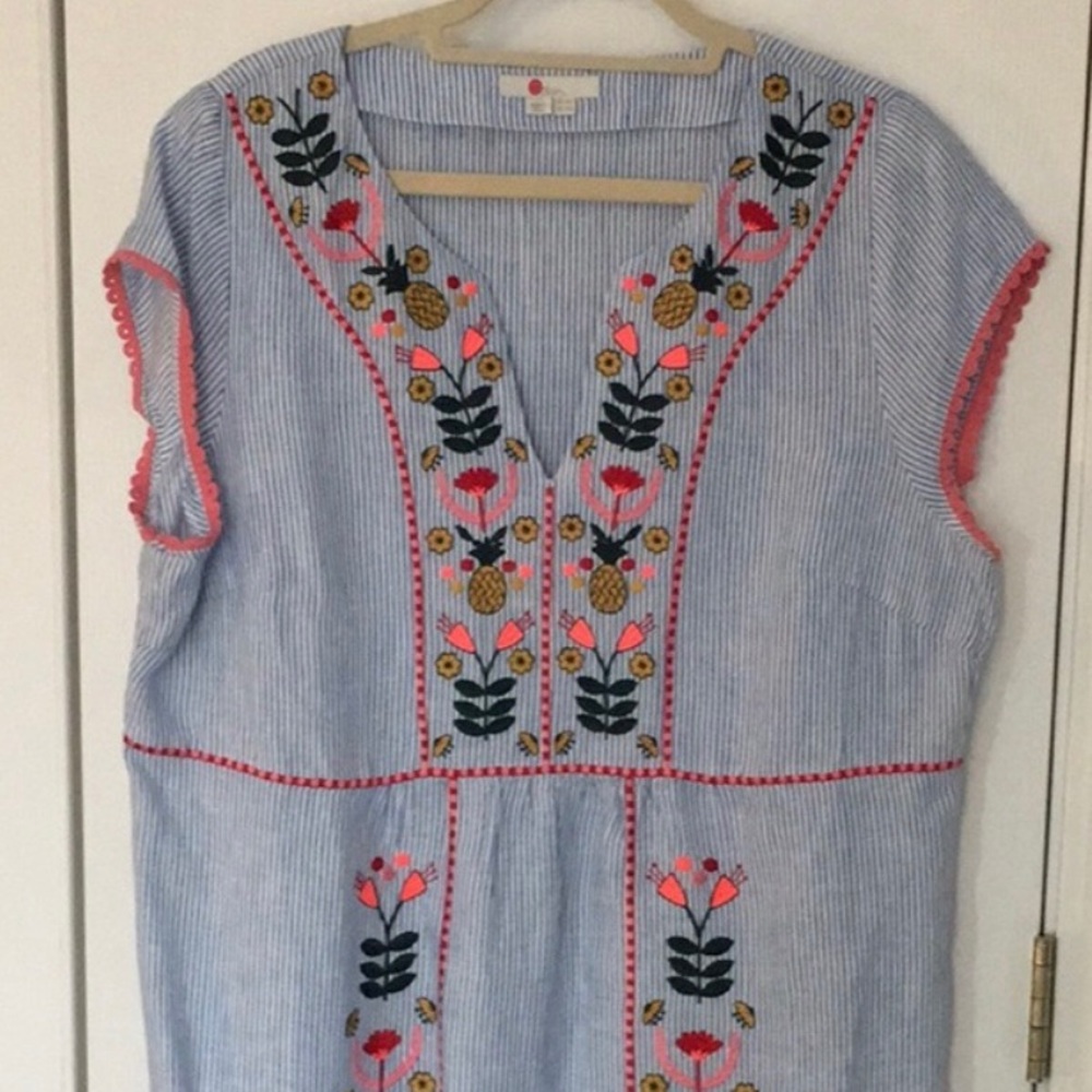Boden blue stripe boho dress. US 14.